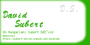 david subert business card